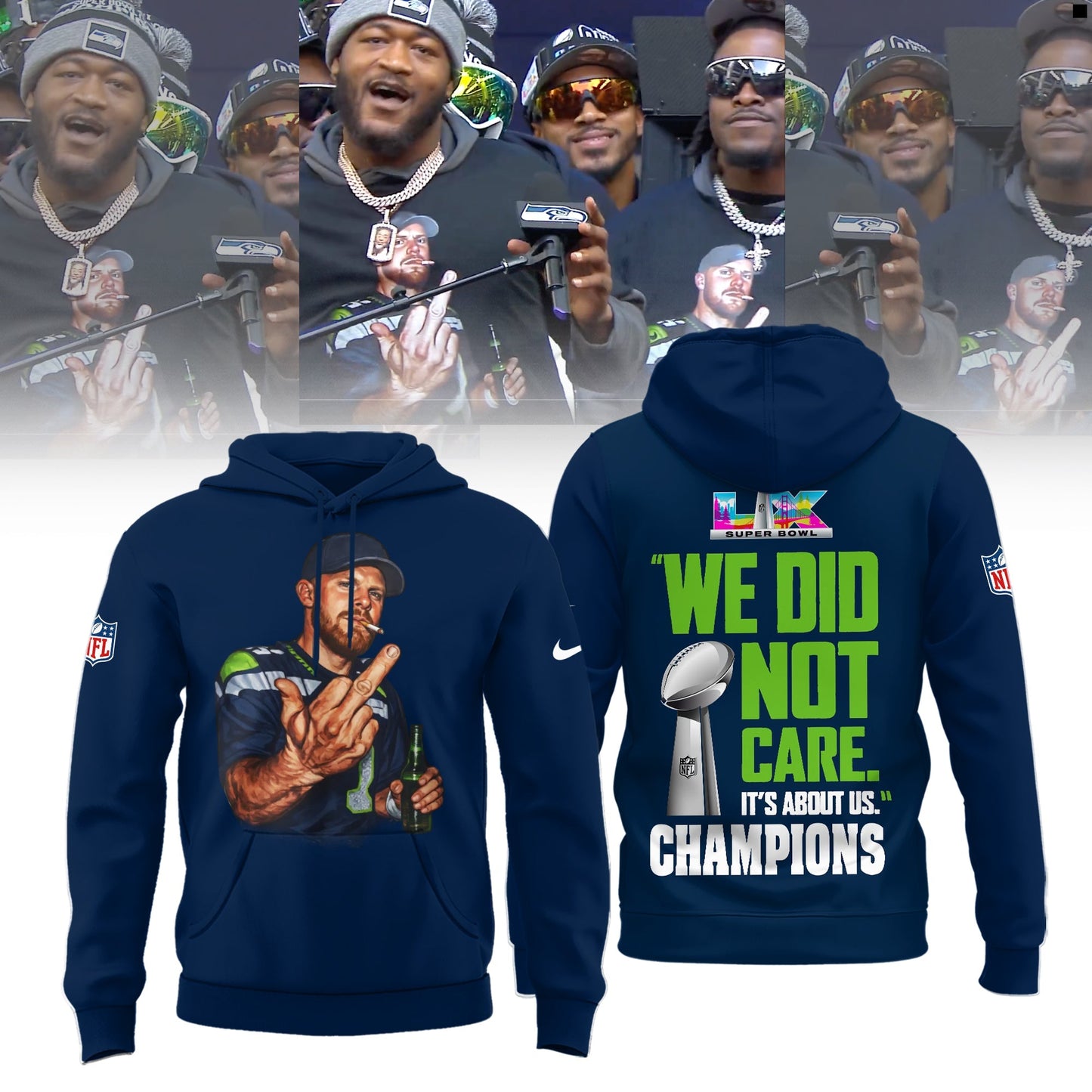 Seattle Seahawks Sam Darnold Middle Finger Limited Edition Hoodie
