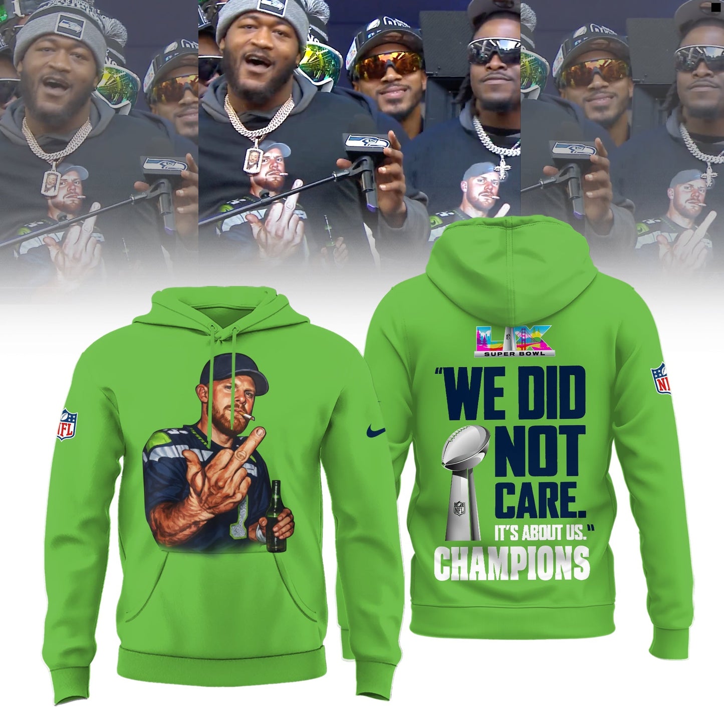 Seattle Seahawks Sam Darnold Middle Finger Limited Edition Hoodie