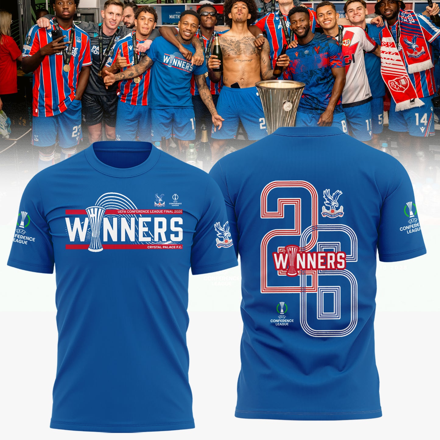 Limited Edition Crystal Palace F.C 2025/26 UEFA Conference League Winners Shirt