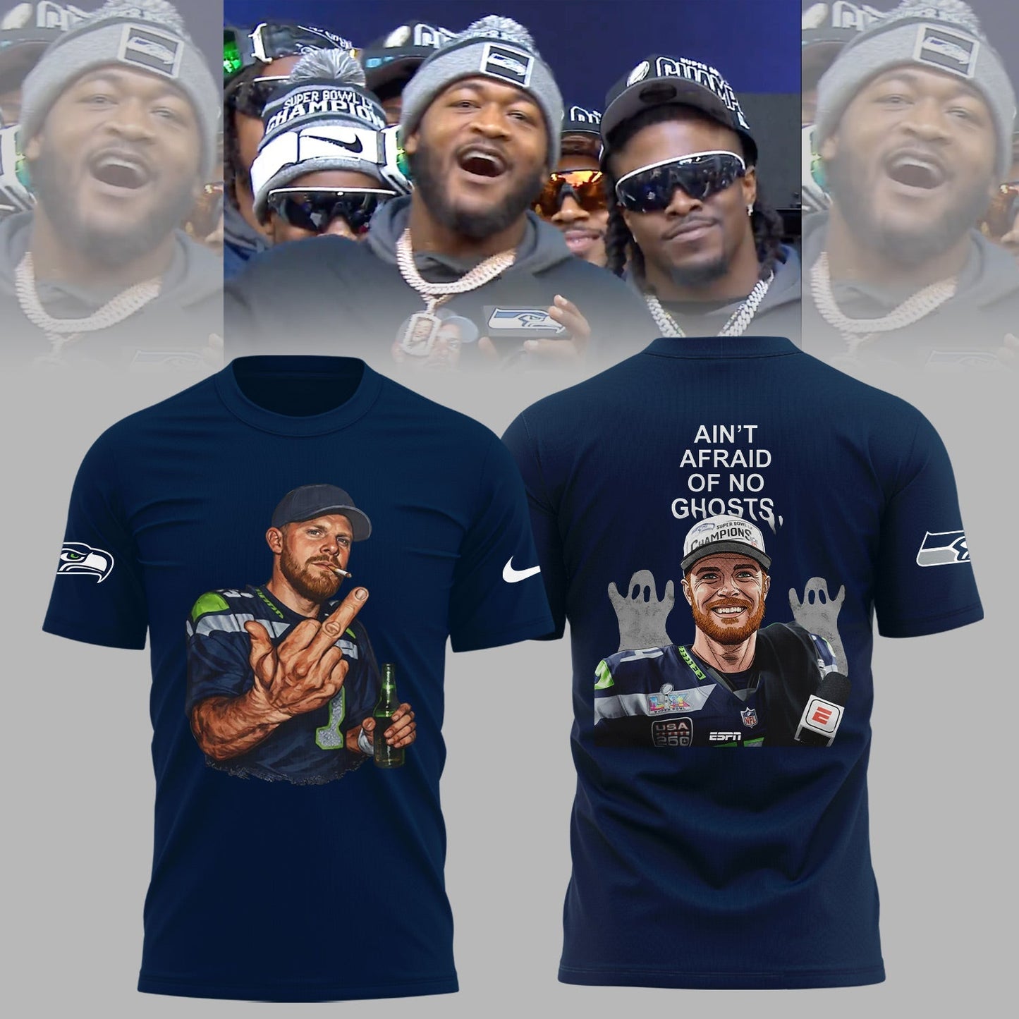 Seattle Seahawks Sam Darnold Middle Finger Limited Edition T-Shirt