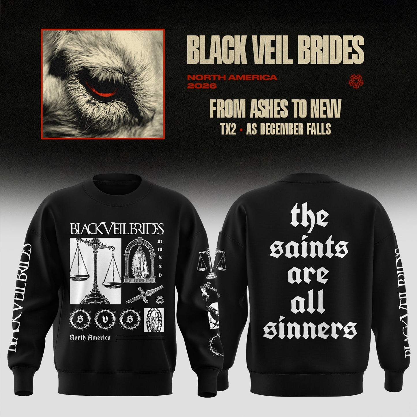 Black Veil Brides “ From Ashes To New Tour (North America 2026) Sweater