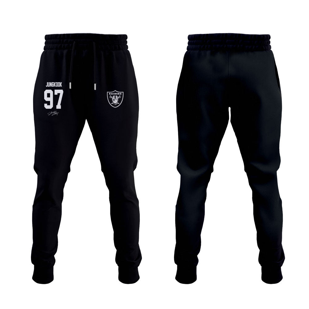 LV Raiders Jung Kook in Silver & Black = FYA Hoodie