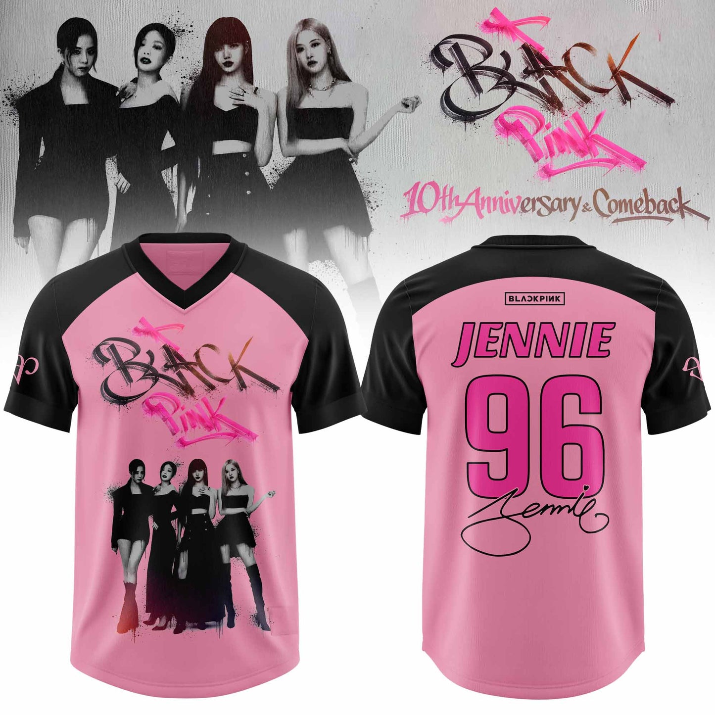 🖤 BLACKPINK “ 10th Anniversary & Comeback 🩷 Football Jersey “ Jennie