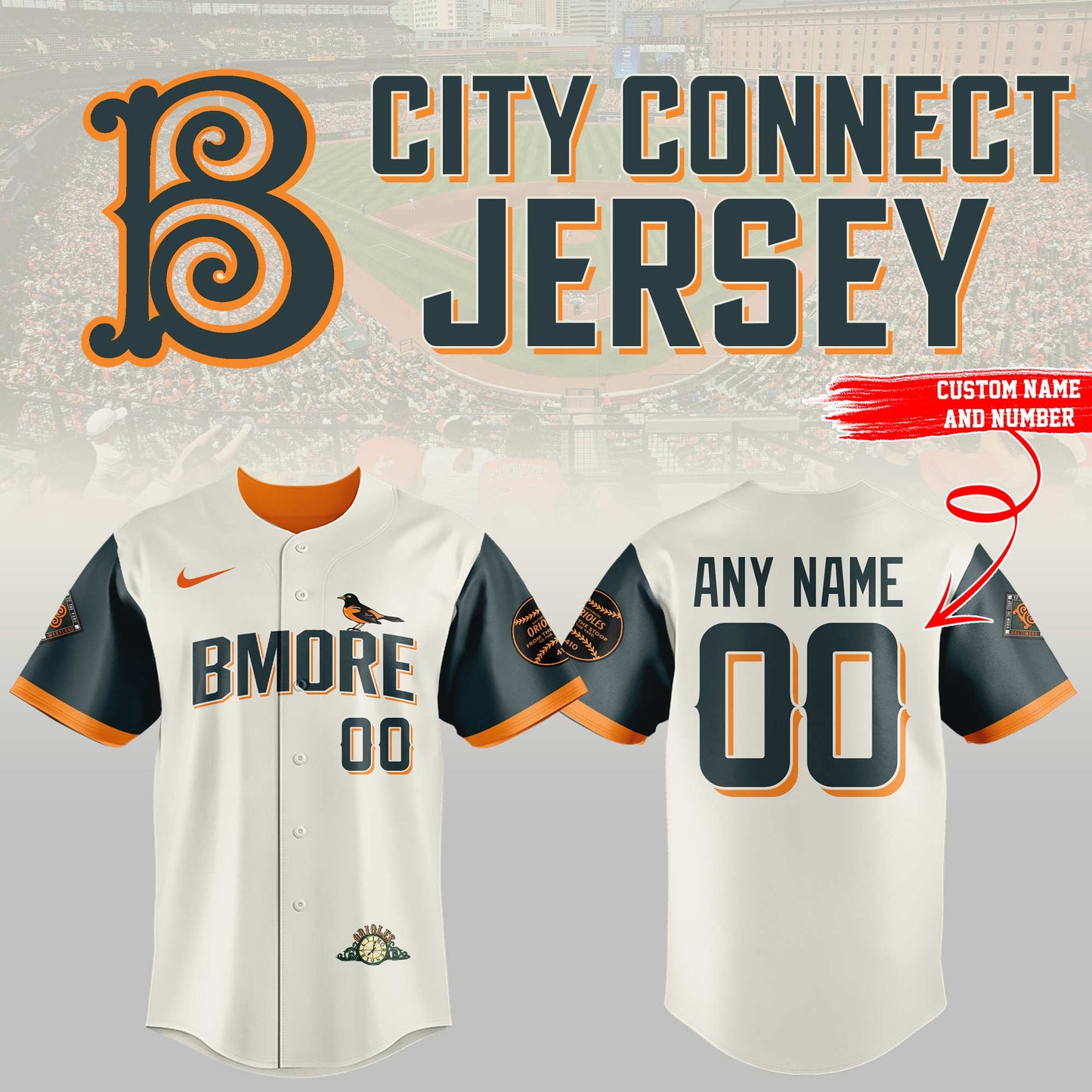 Limited Edition Orioles x City Connect 2026 Custom Jersey