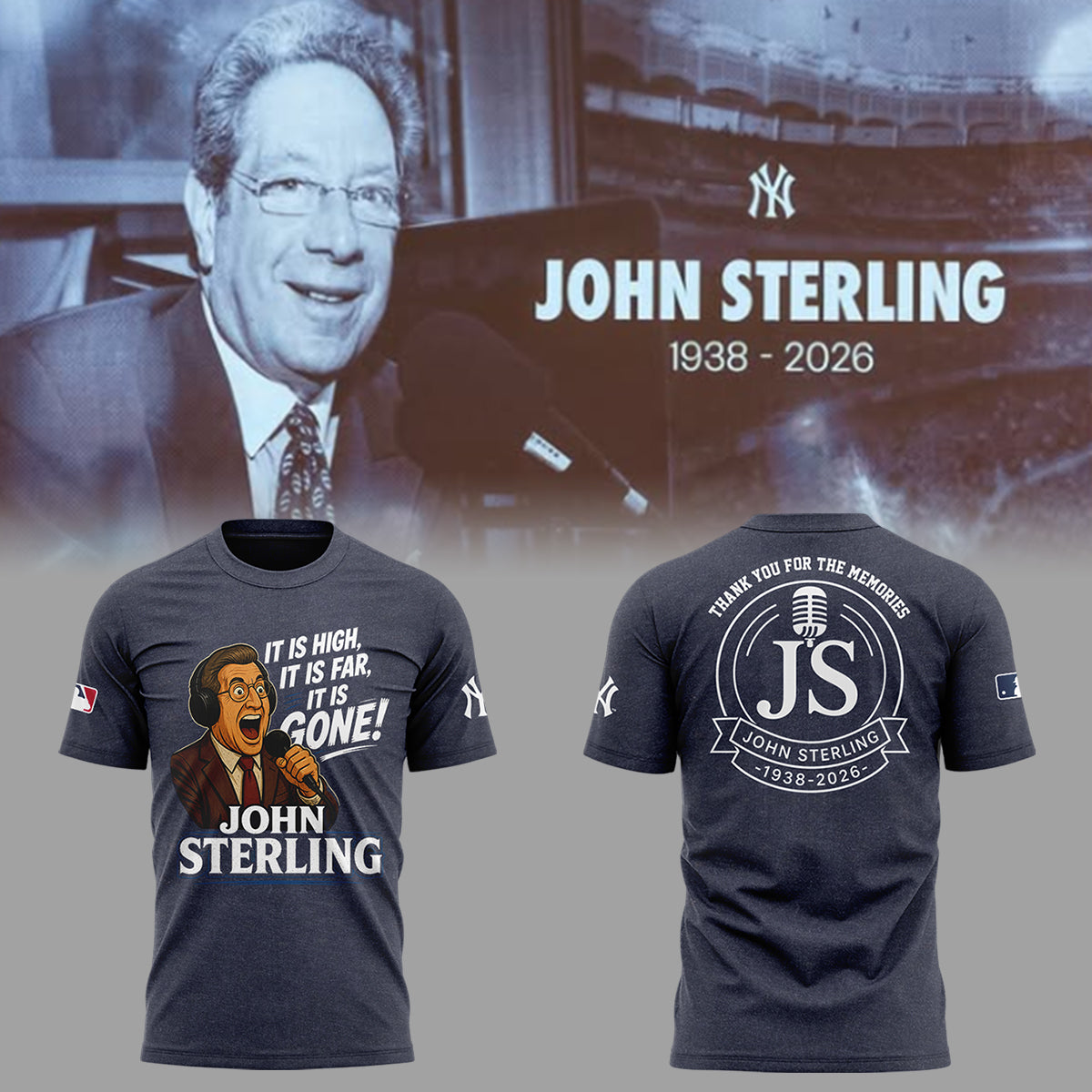 “Remembering John Sterling — The Voice of the Yankees” Shirt