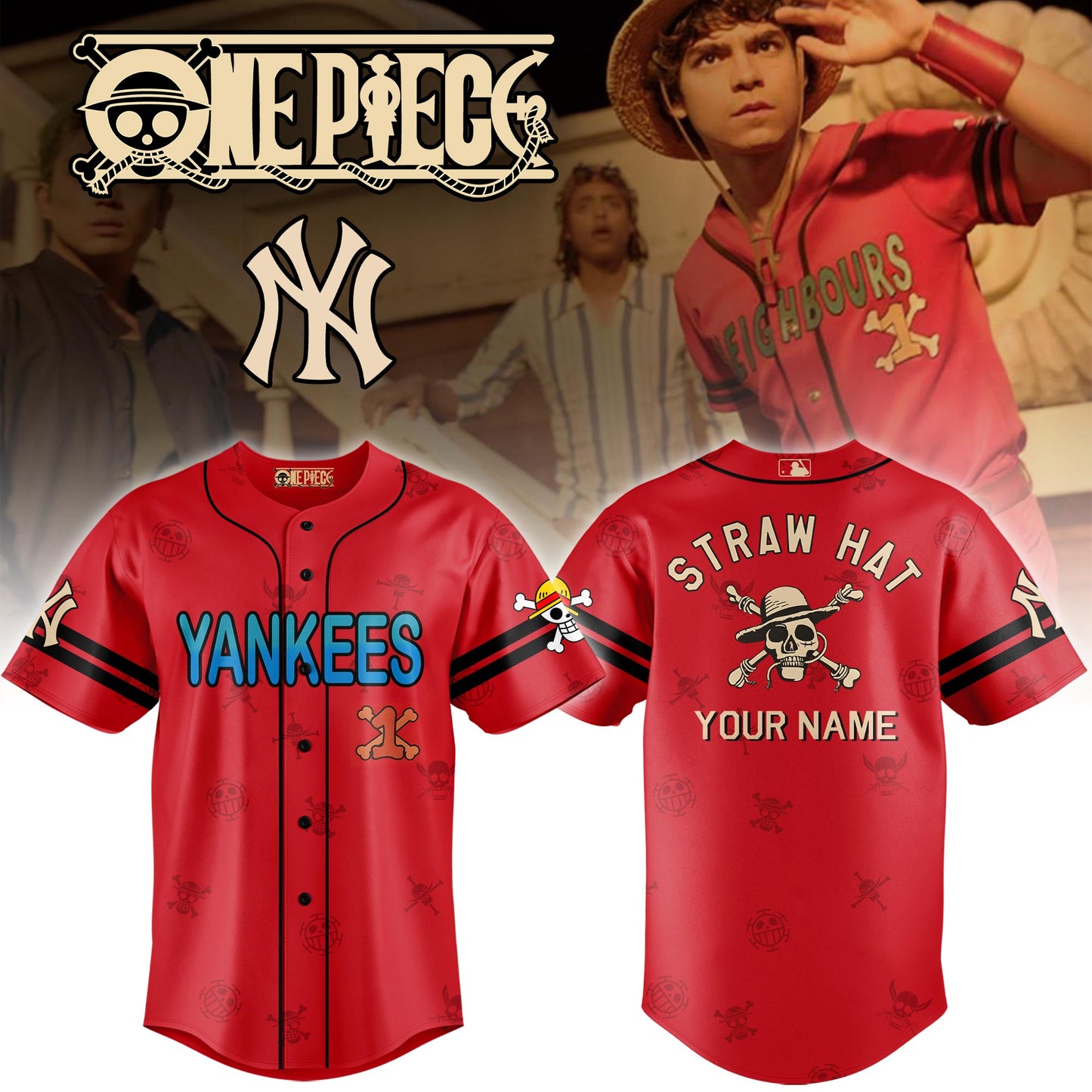 NY Yankees x One Piece Film Jersey Limited Edition + Selling Out Fast