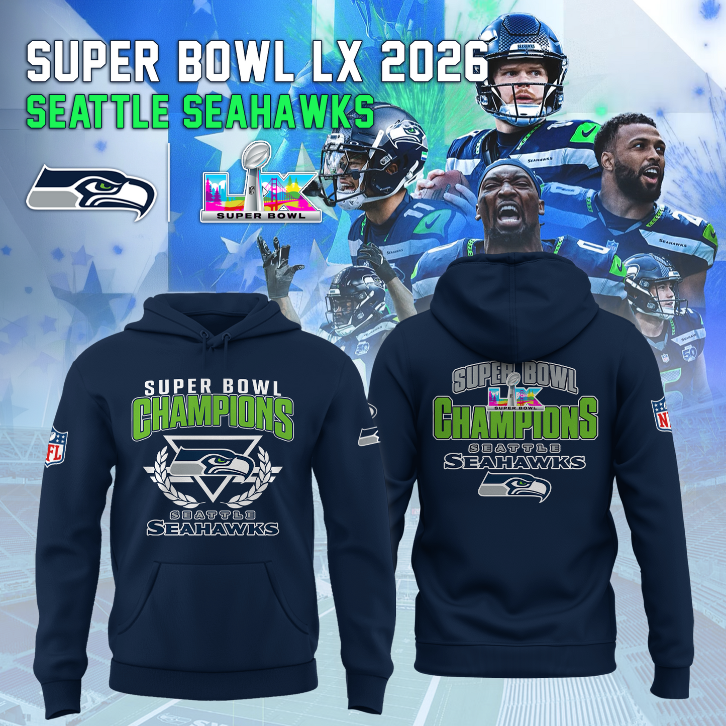 Seattle Seahawks Super Bowl LX Champions Limited Edition Hoodie