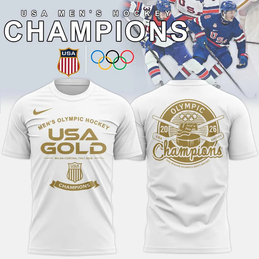 USA Special Men Hockey Milano-Cortina Olympics Champions 2026 Limited Edition T.shirt