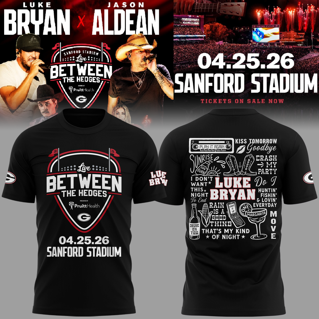 Limited Edition JA x LB “Live Between The Hedges” At Sanford Stadium Tshirt