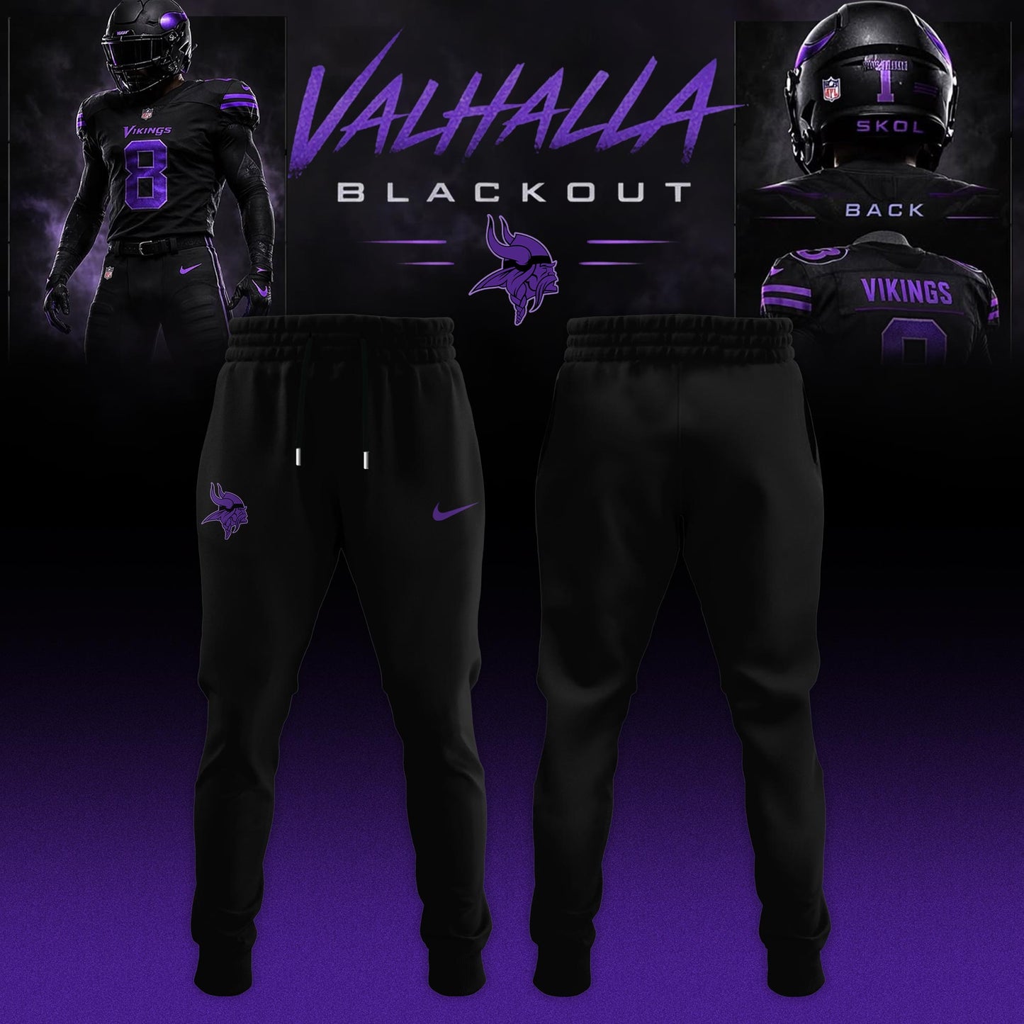 Minnesota Vikings ‘Black Out’ 2026 Special Edition T-shirt