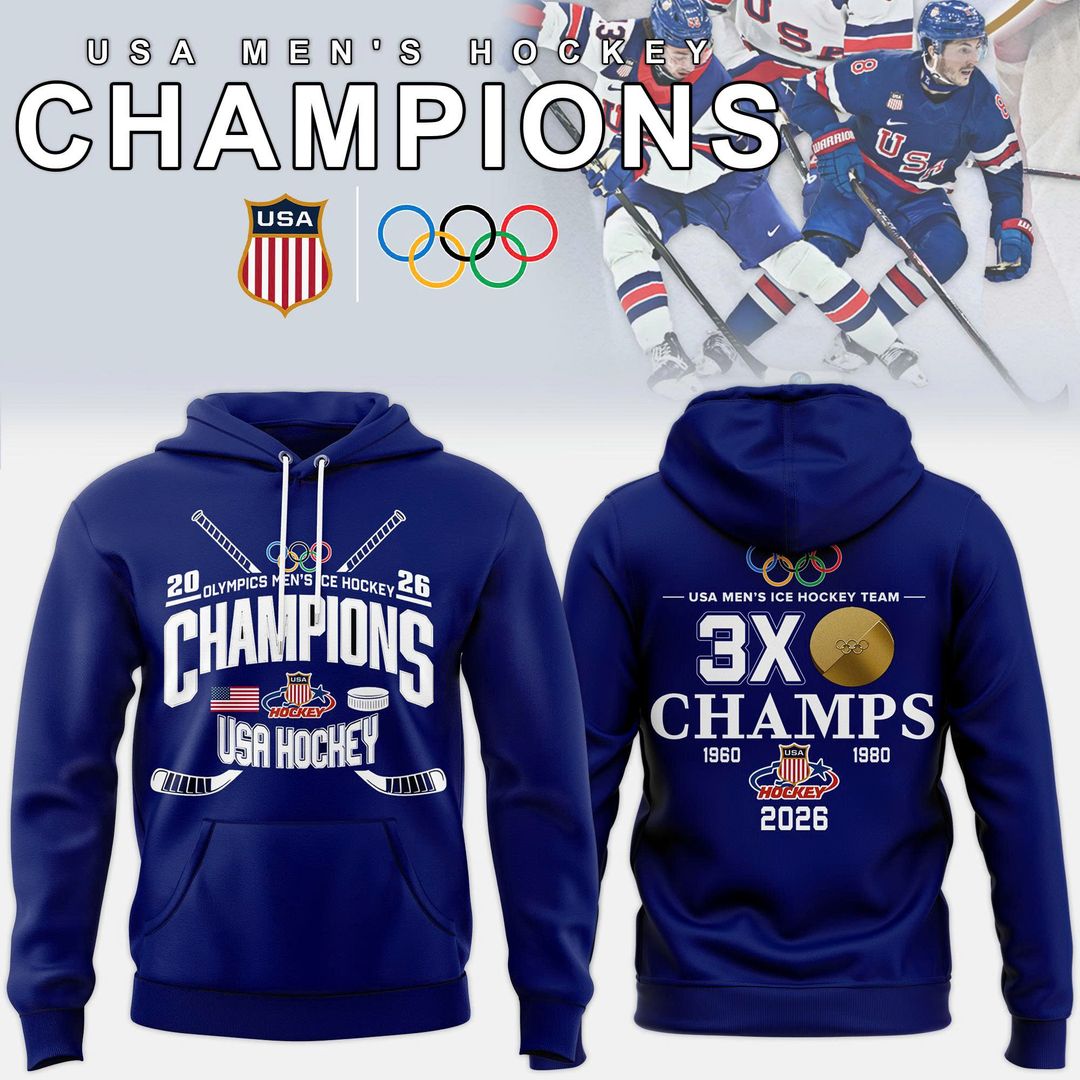 USA Men™s Ice Hockey Team Olympic 2026 Champions Hoodie