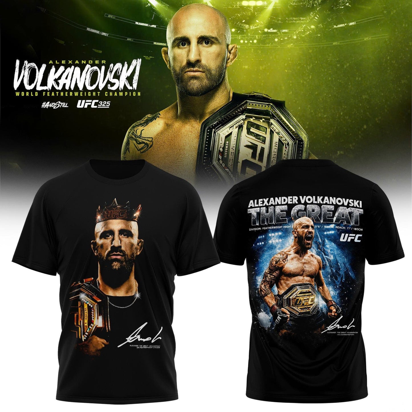 Alexander Volkanovski UFC 325 Featherweight Champion T-Shirt