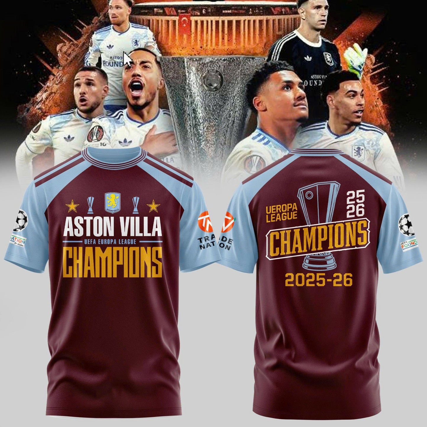 Aston Villa Champions Europa League 25/26 Tshirt