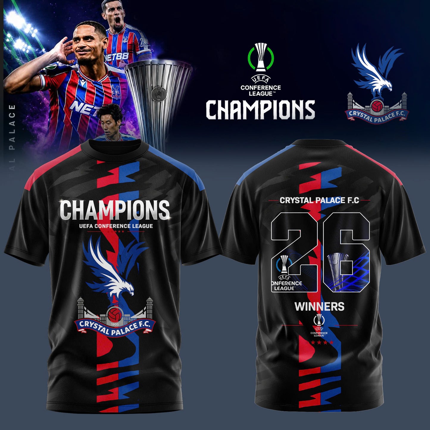 Crystal Palace UEFA Conference League Champions 2026 Shirt