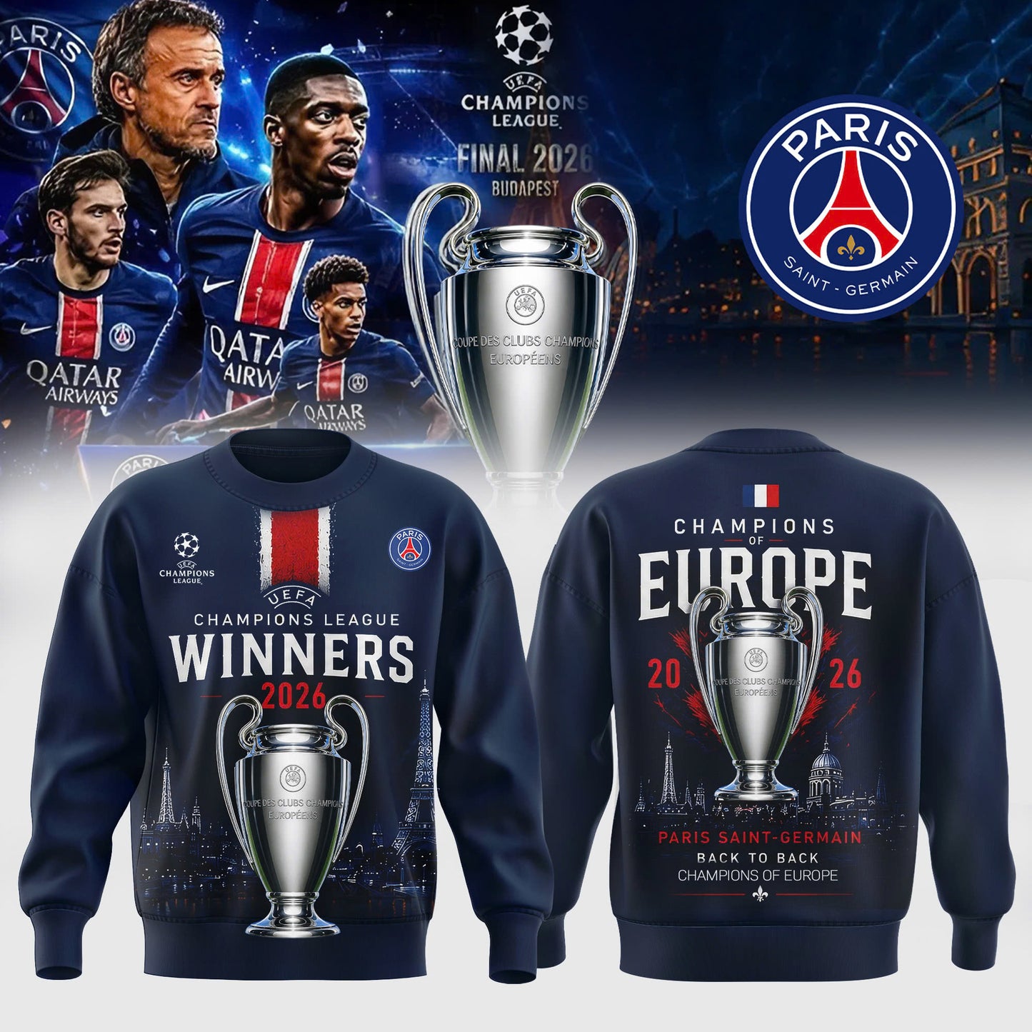 UEFA Champions League Winners 2026 Edition Sweatshirt