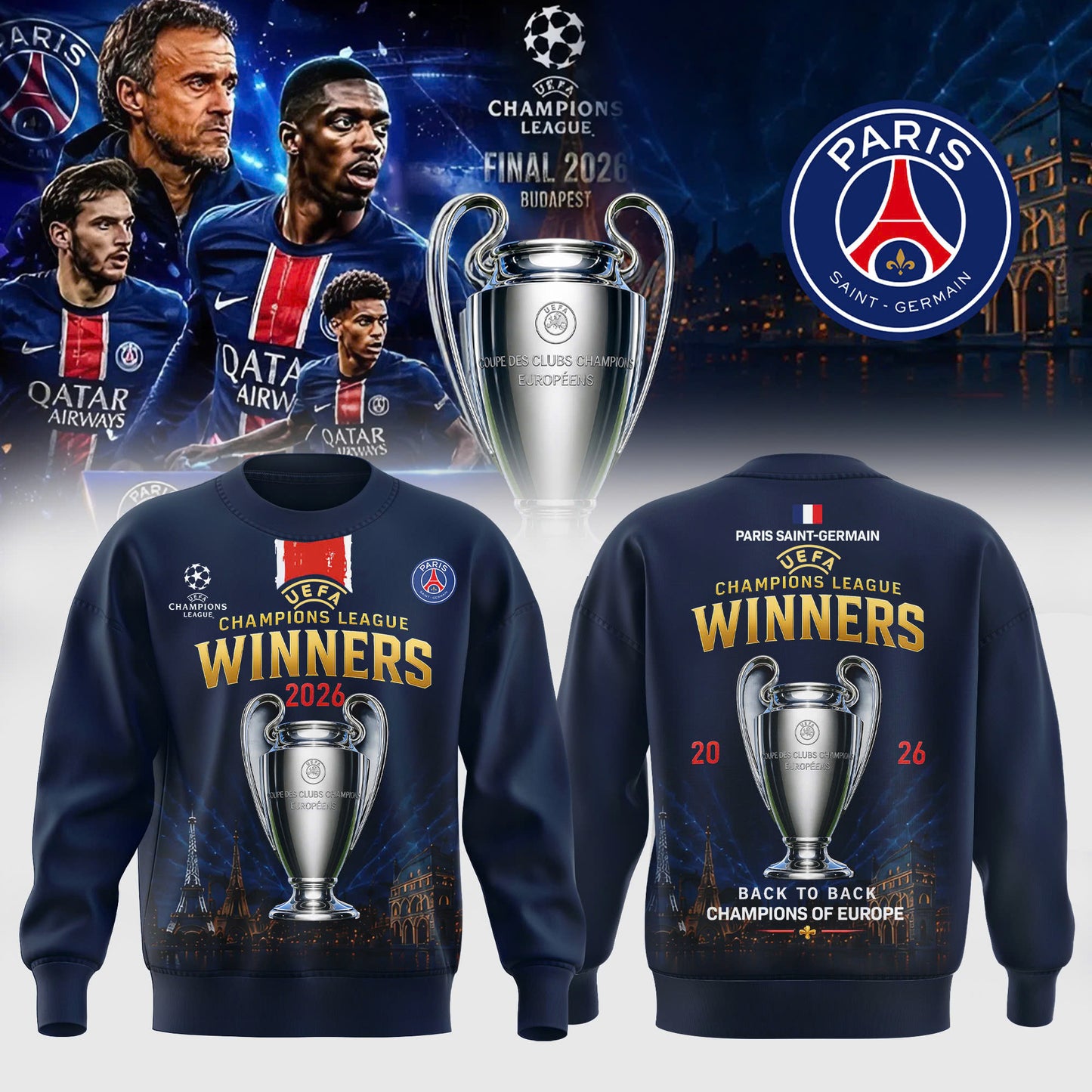 UEFA Champions League Winners 2026 Edition Sweatshirt