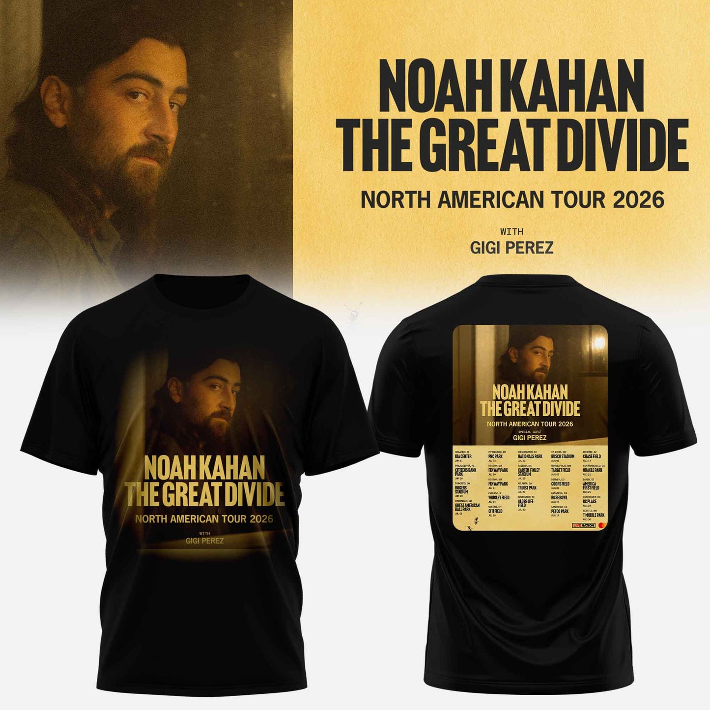 Noah Kahan “ The Great Divide Tour Merch Limited T-shirt
