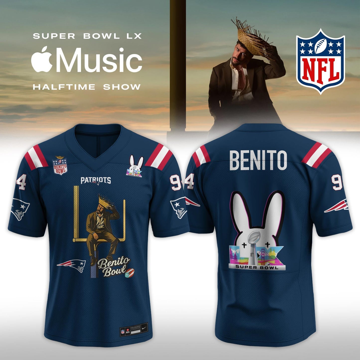New England Patriots x Bad Bunny Super Bowl LX The Halftime Show Special Edition Jersey