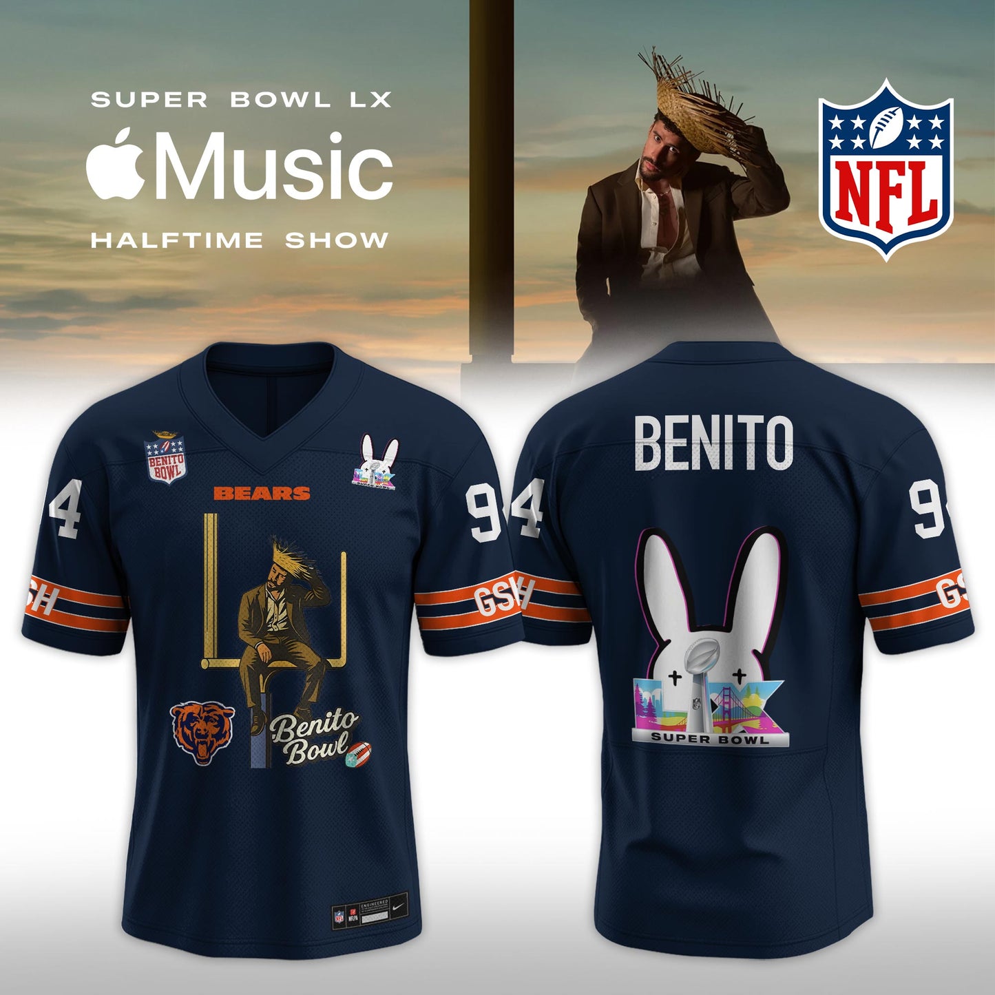 All Team NFL x Bad Bunny 2026 Super Bowl LX Halftime Show Special Edition Jersey