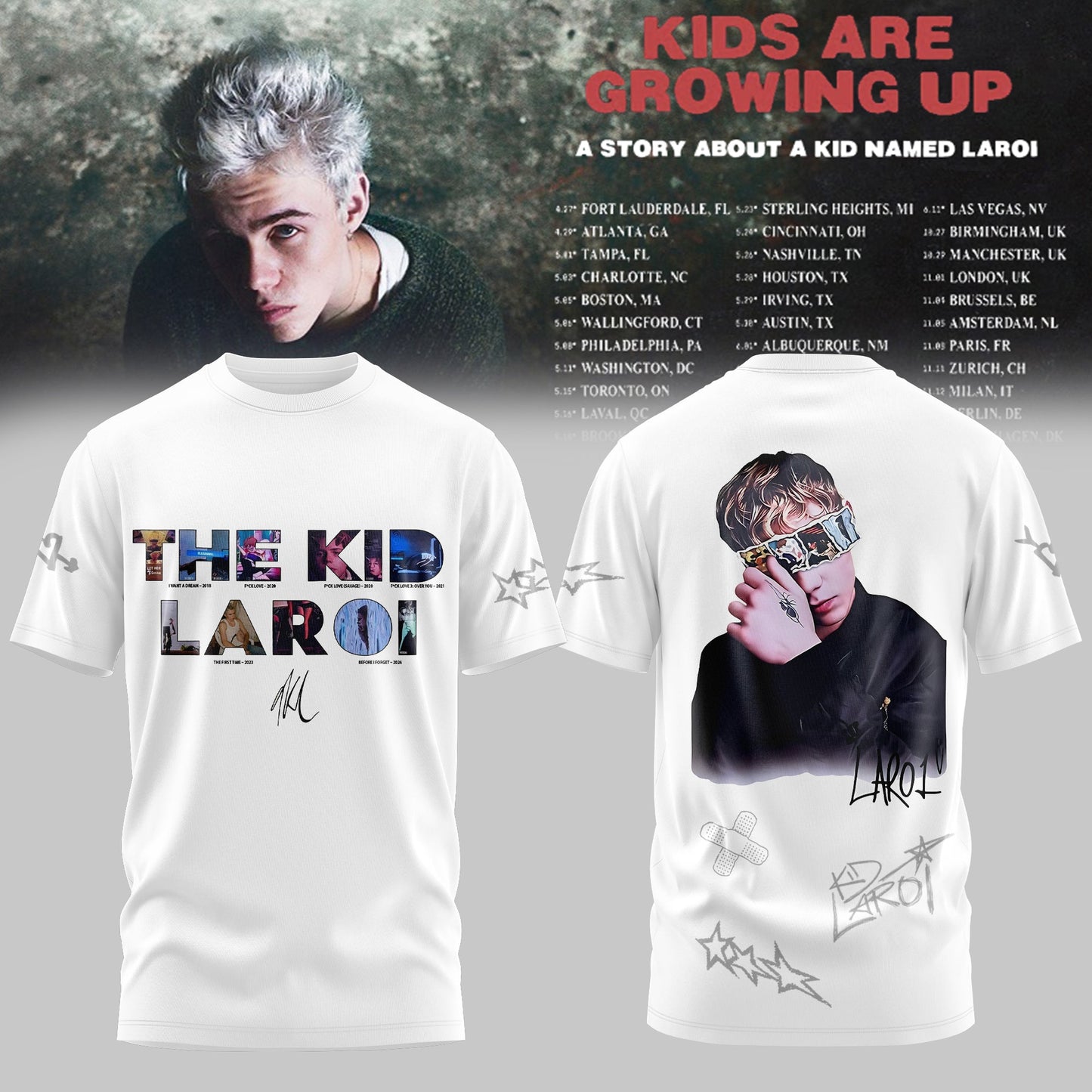 THE KID LAROI TOUR MERCH 2026 T-SHIRTS ARE HERE ðŸ’”ðŸ”¥