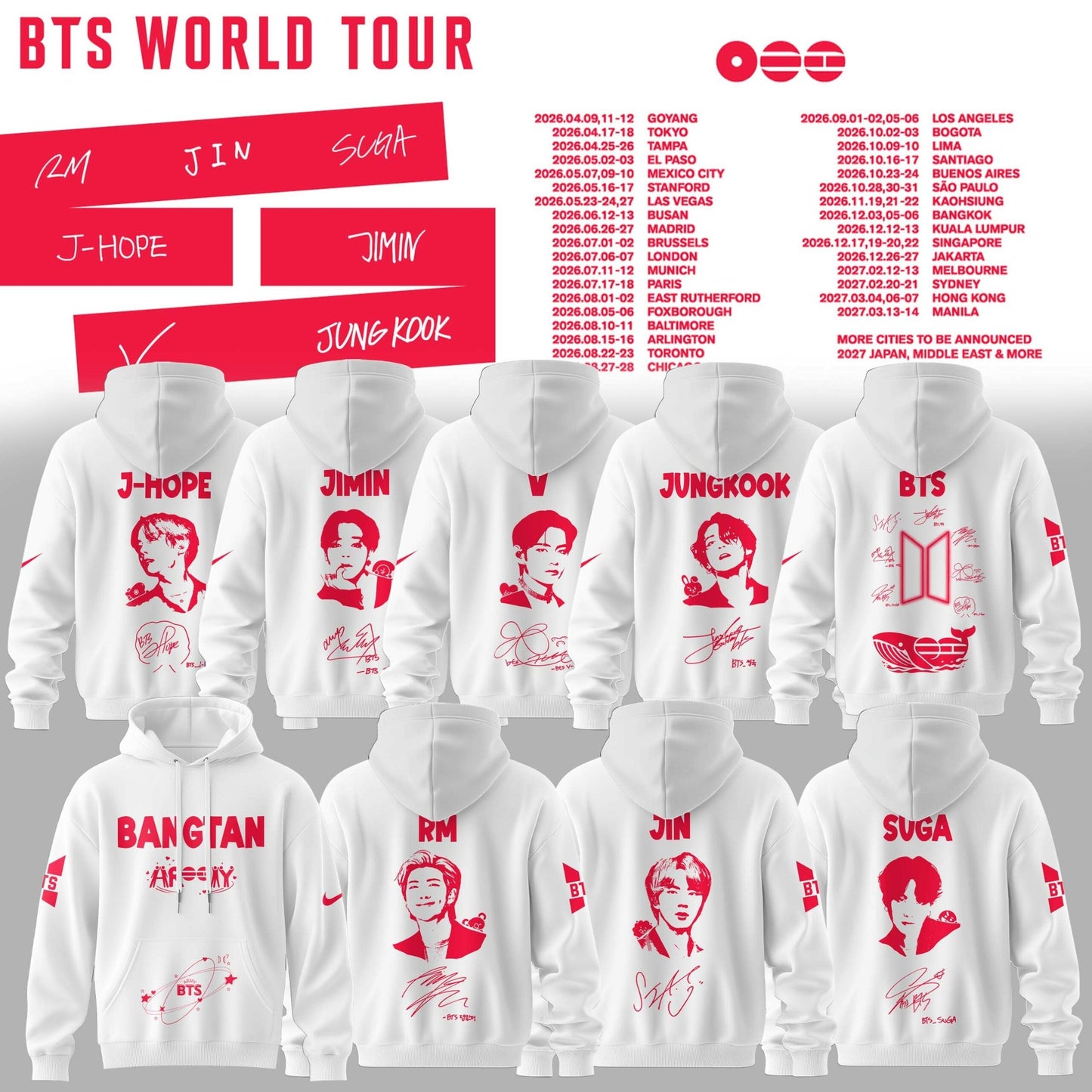 BTS World Tour 2026 Limited Edition Combo Hoodie