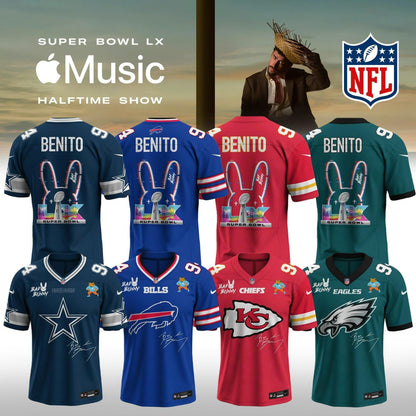 NFL x Bad Bunny 2026 Super Bowl LX Halftime Show Custom Name And Number Jersey