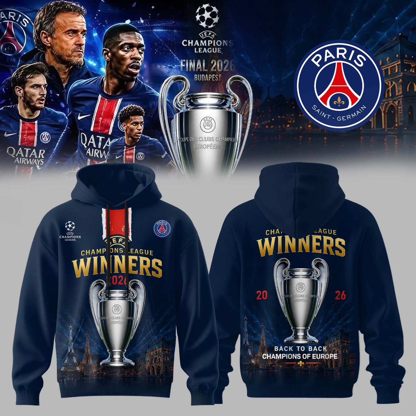 UEFA Champions League Winners 2026 Edition Hoodie
