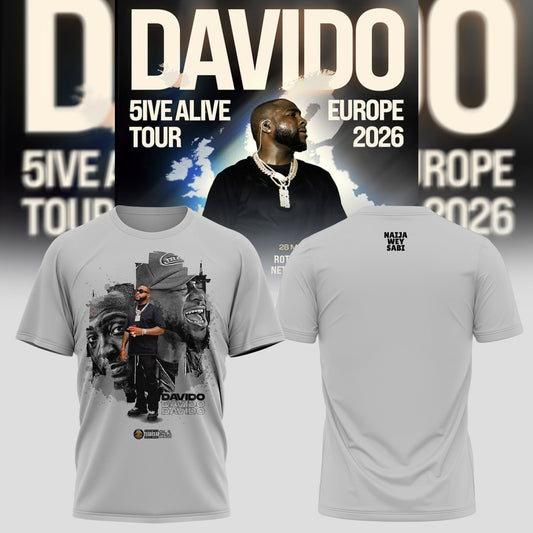 Davido “ 5IVE ALIVE TOUR “ EUROPE 2026 Collection