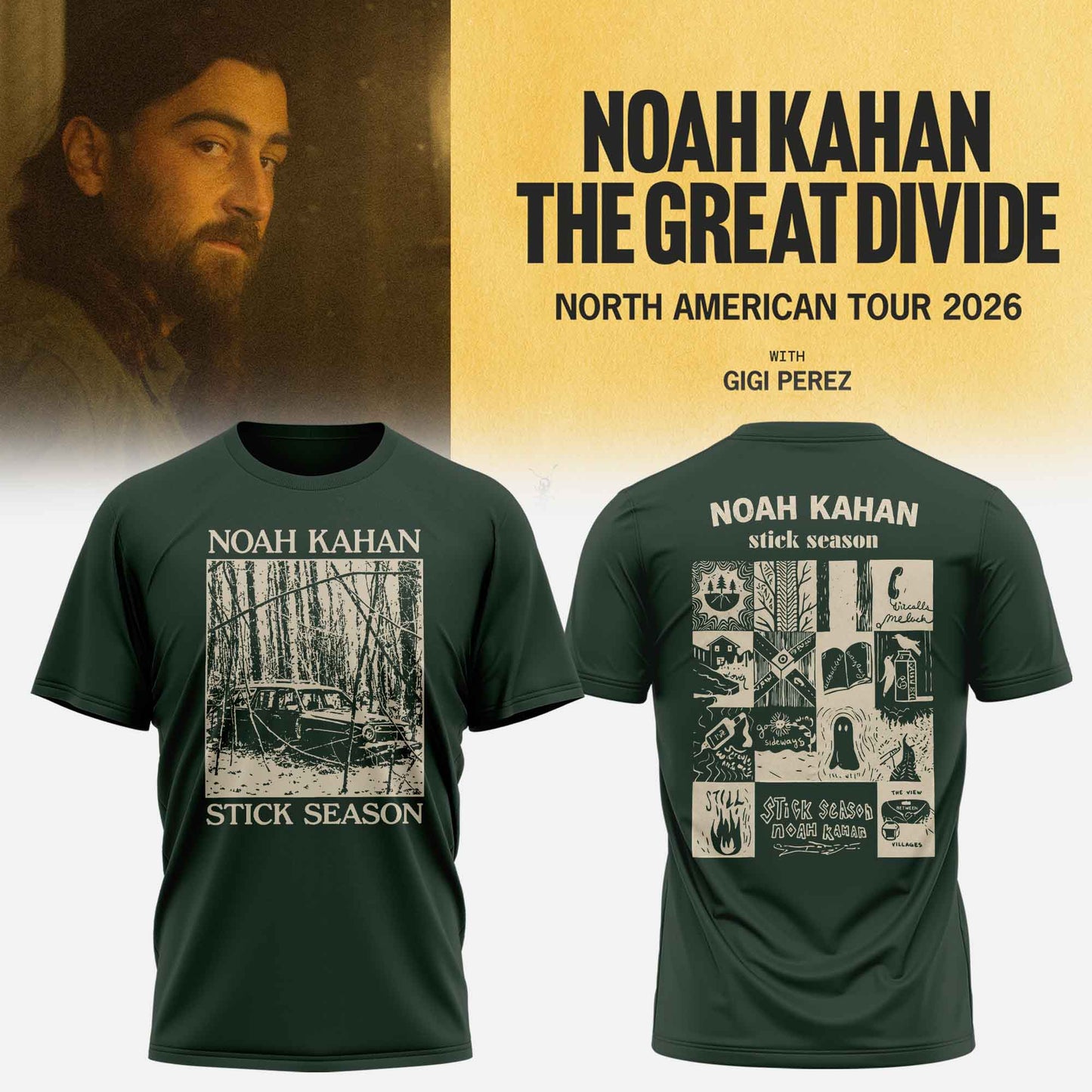 Noah Kahan “ The Great Divide Tour Merch Limited T-shirt