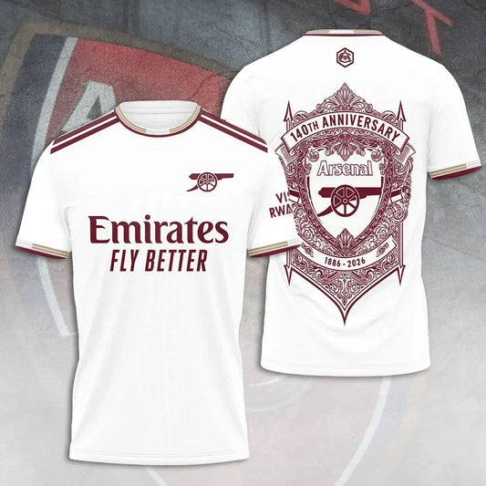 Arsenal FC 140th Anniversary 3D Apparel T-Shirt