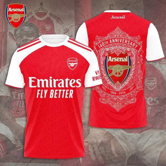 Arsenal FC 140th Anniversary 3D Apparel T-Shirt