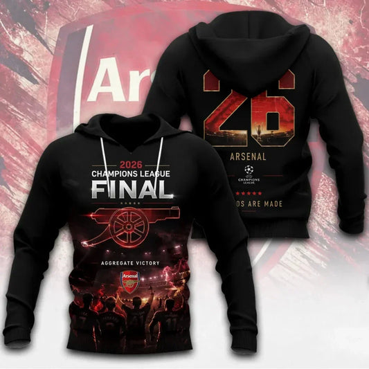 Arsenal F.C Champions League Final 2026 3D Apparel Hoodie