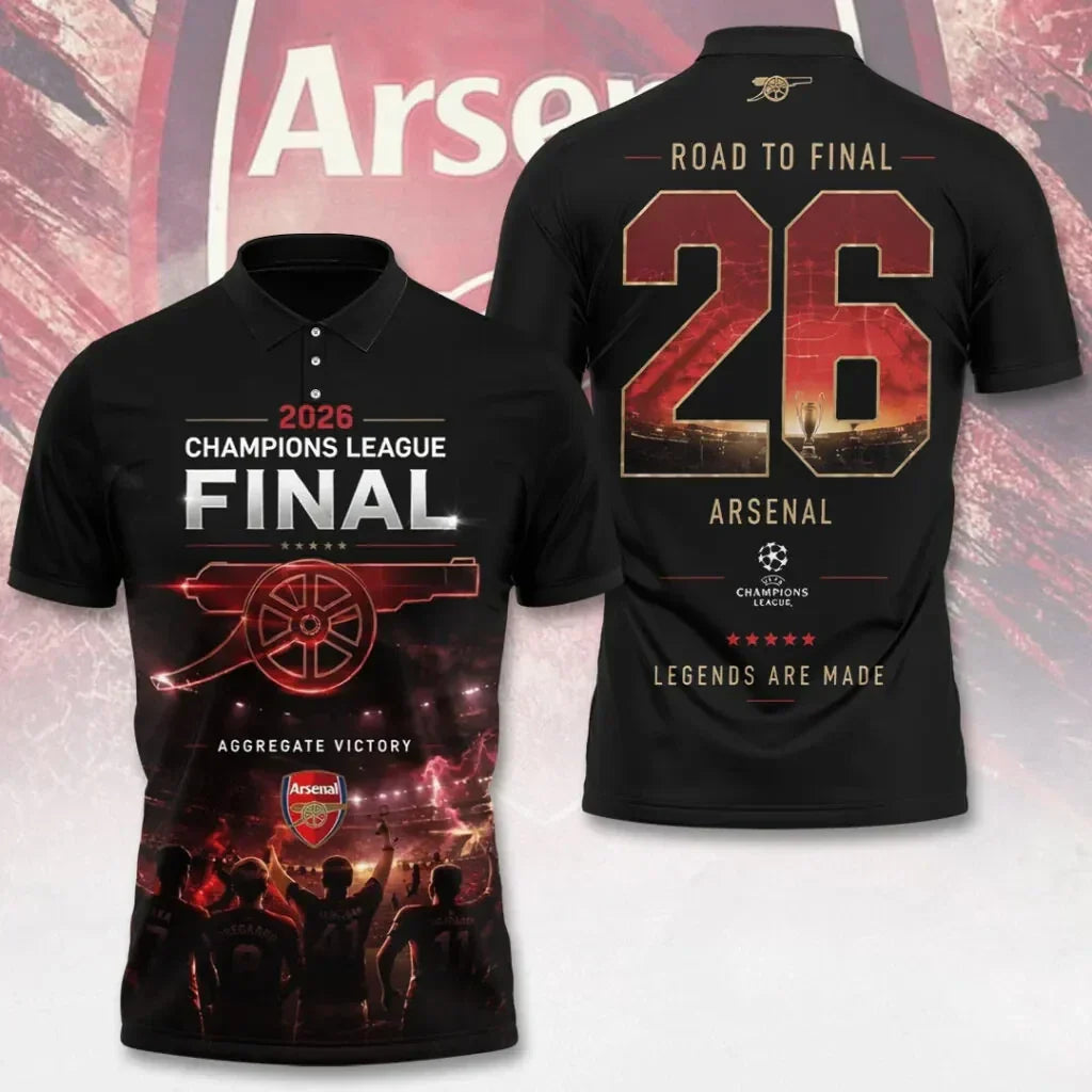 Arsenal F.C Champions League Final 2026 3D Apparel Polo