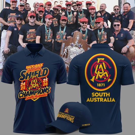 South Australia Special Back to Back Sheffield Shield Cricket Champions Limited Edition Polo