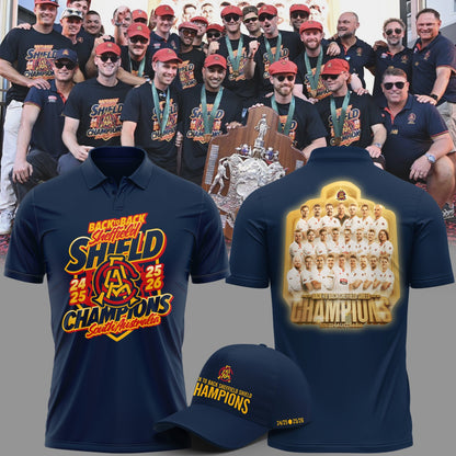 South Australia Special Back to Back Sheffield Shield Cricket Champions Limited Edition Polo