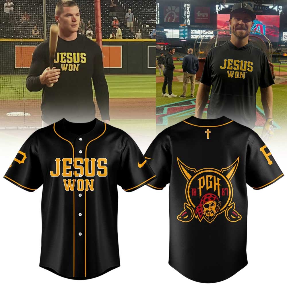 P Pirates x Jesus Won 26` Jersey Black