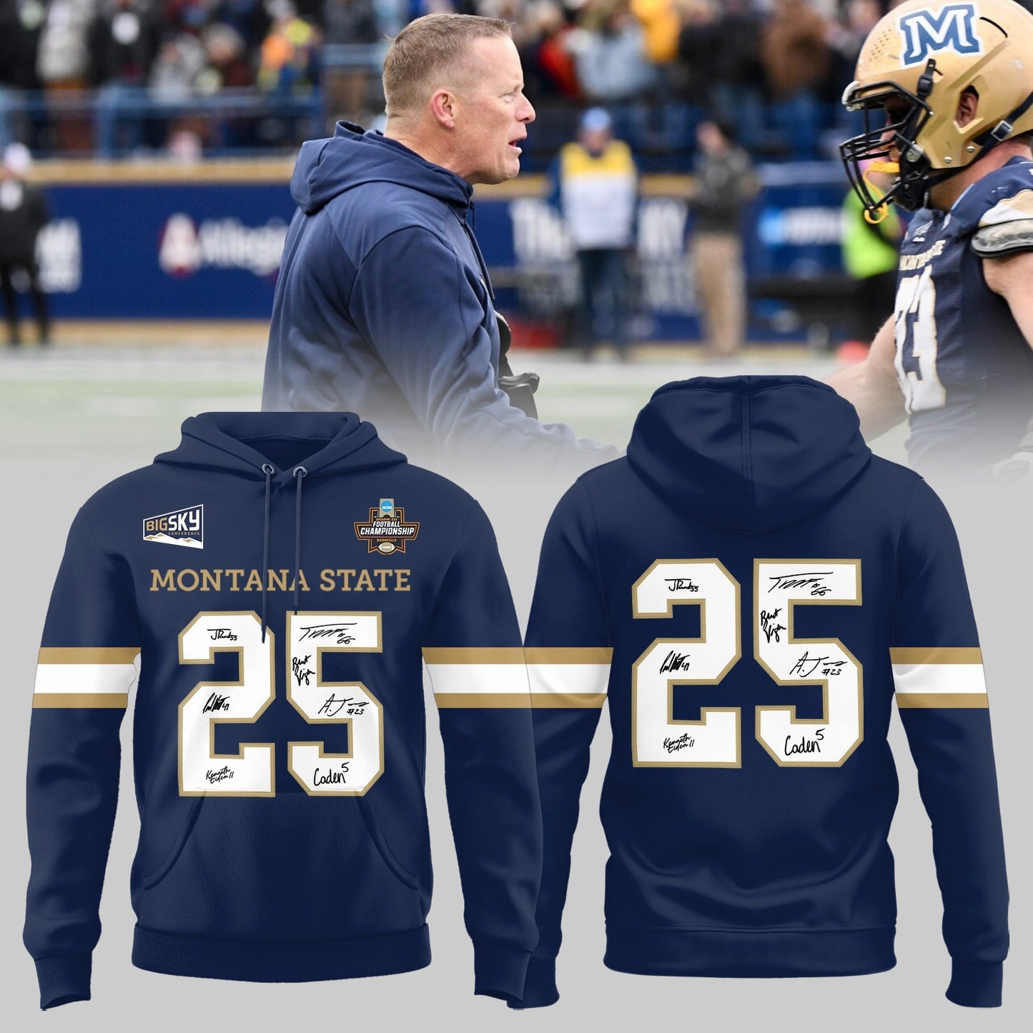 Montana State Bobcats 2025 Championship Hoodie signature
