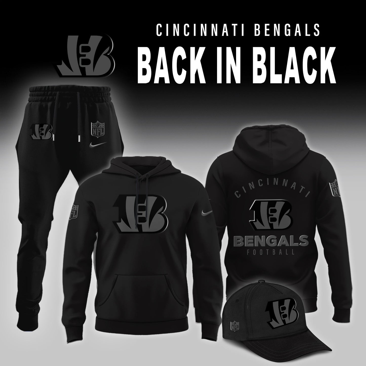 Cincinnati Bengals 2025 Back In Black Limited Combo Hoodie