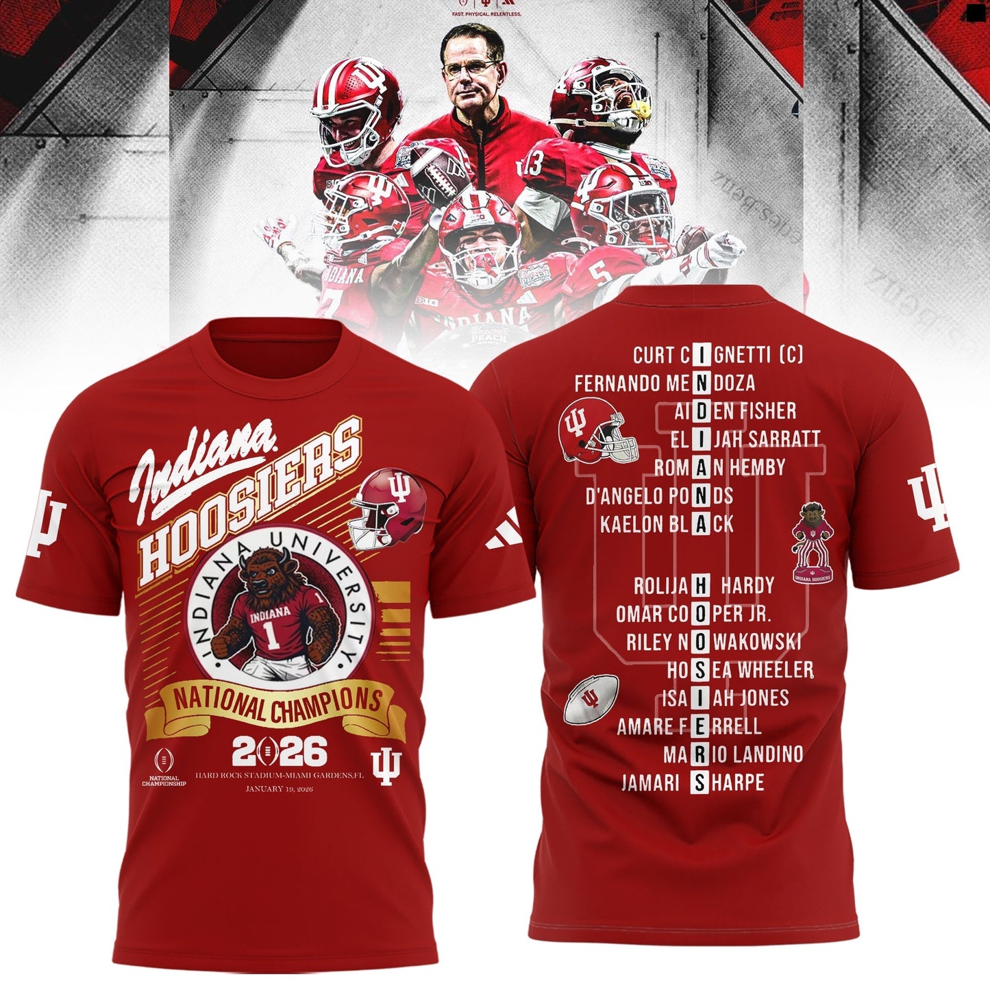 Indiana Hoosiers National Champions 2025/26 T-Shirt