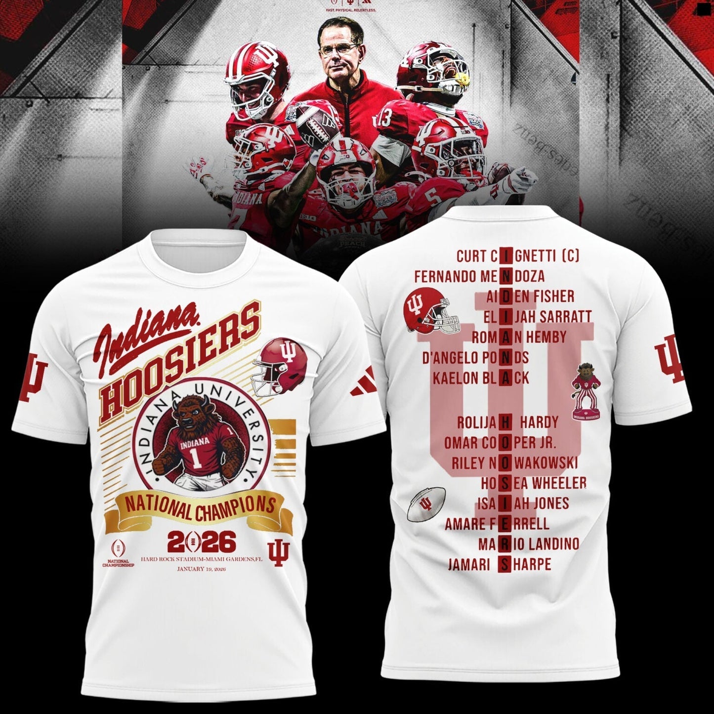 Indiana Hoosiers National Champions 2025/26 T-Shirt