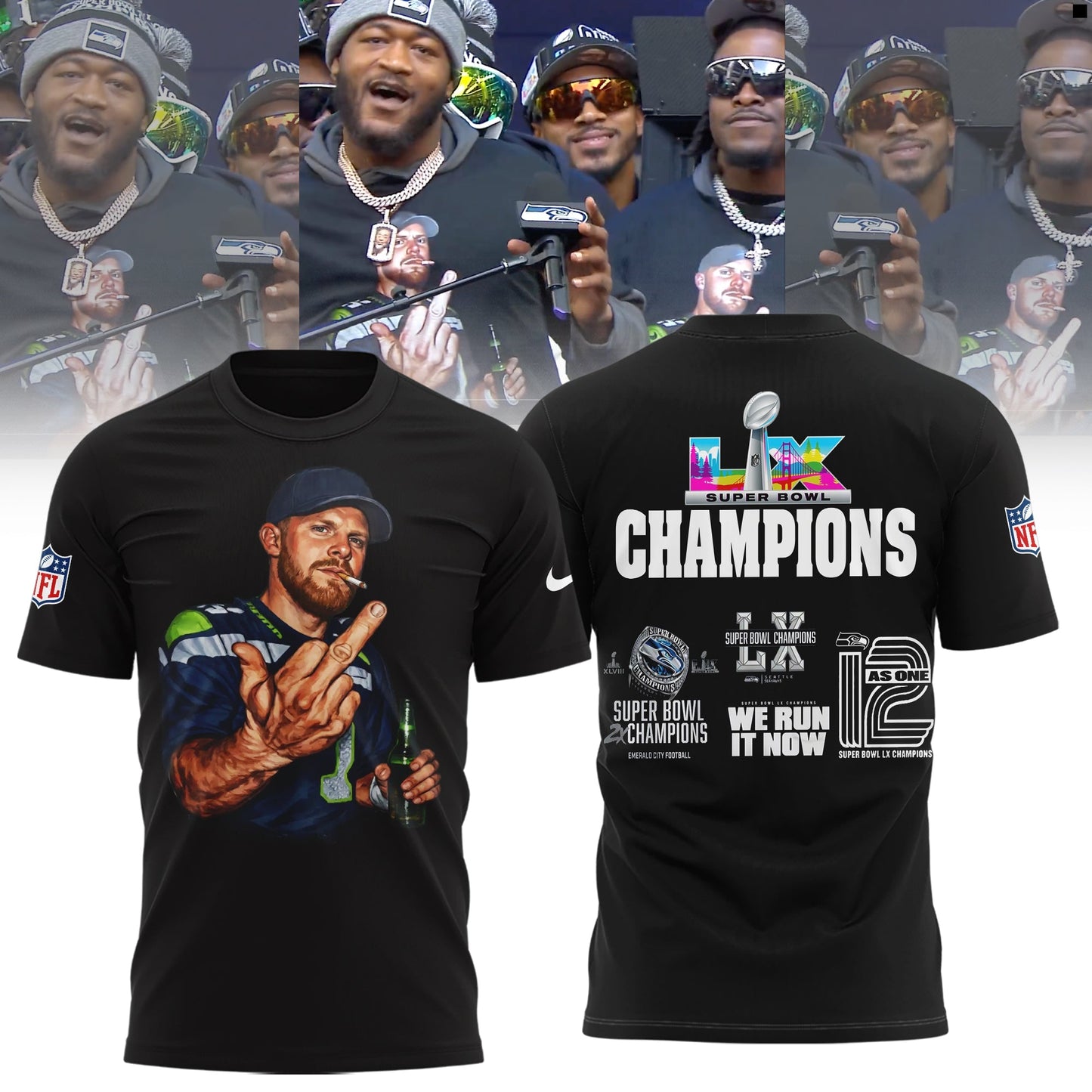Seattle Seahawks Sam Darnold Middle Finger Limited Edition T-Shirt