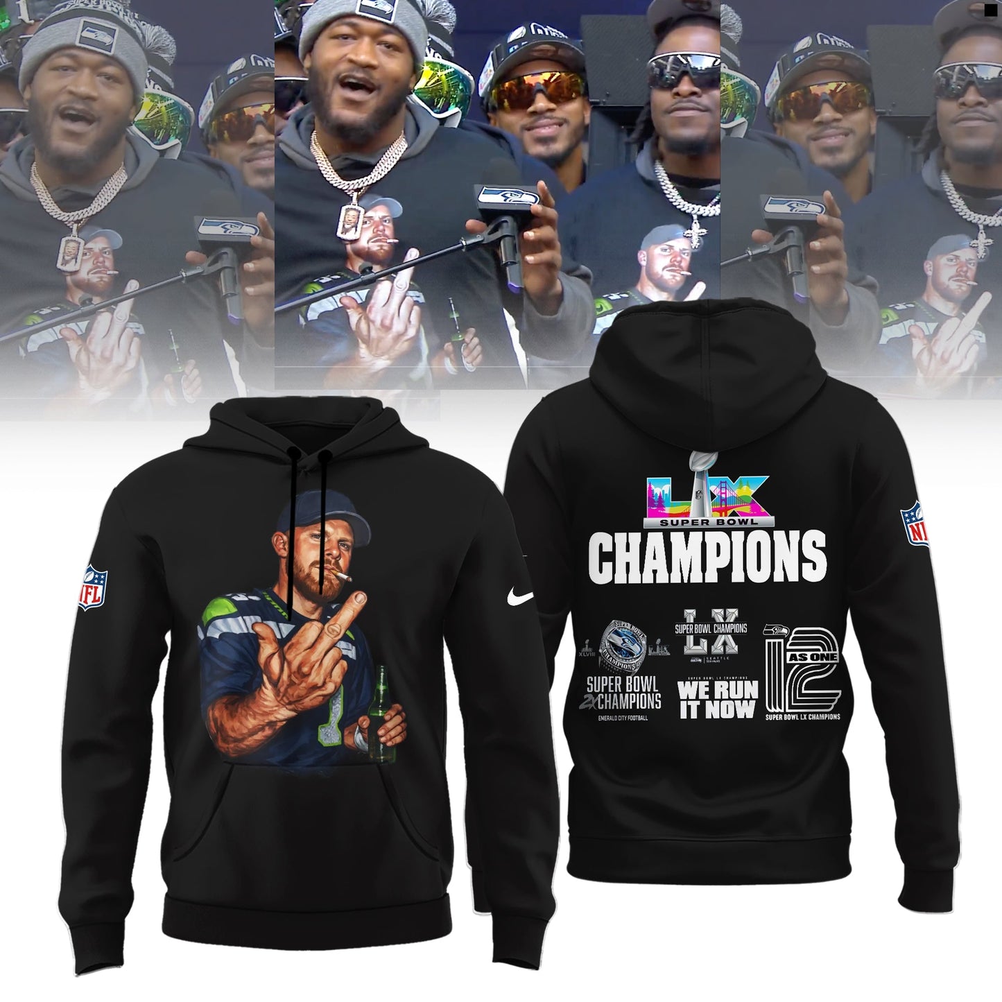 Seattle Seahawks Sam Darnold Middle Finger Limited Edition Hoodie