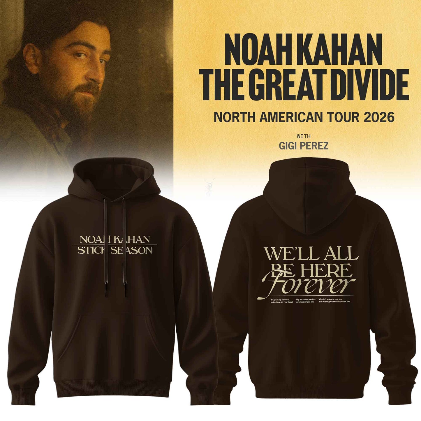 Noah Kahan “ The Great Divide Tour Merch Limited Hoodie