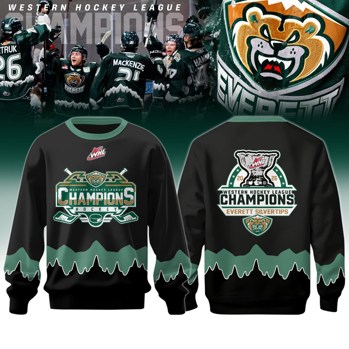 Everett Silvertips Champions Western Hockey League 2026 Sweatshirt Limited Edition