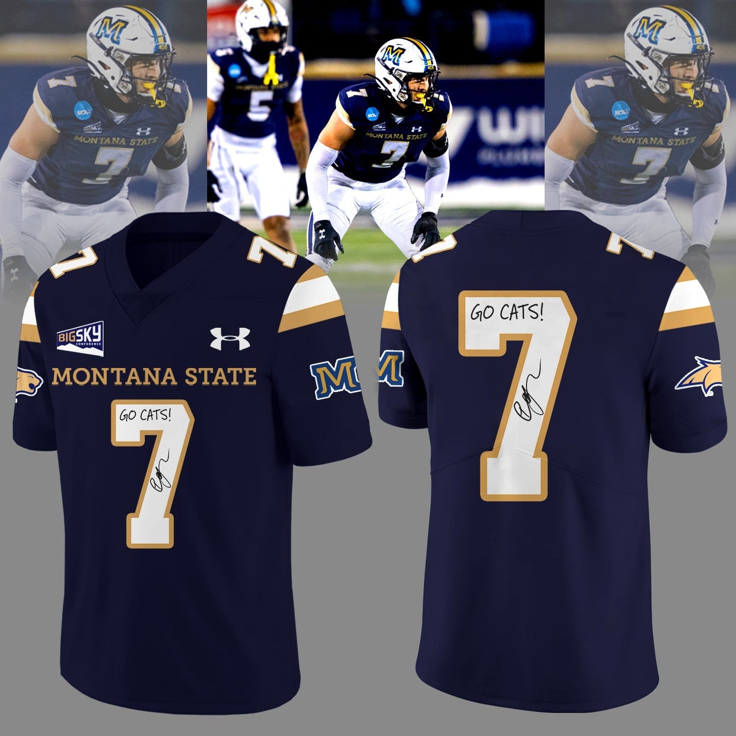 Montana State Bobcats 2026 Ty Okada Signed Go cats Limited Edition Jersey
