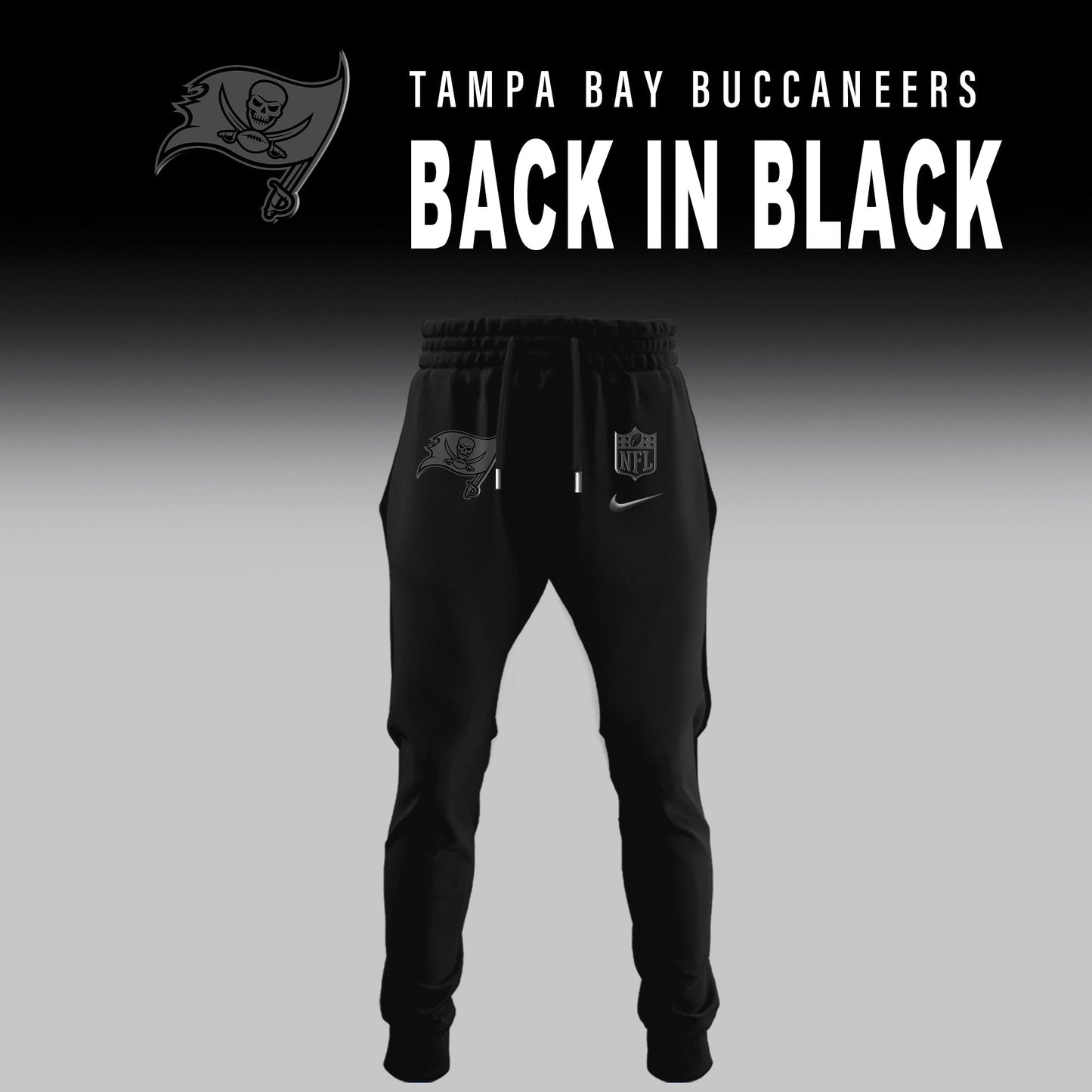 Tampa Bay Buccaneers Back In Black Half Zip Hoodie