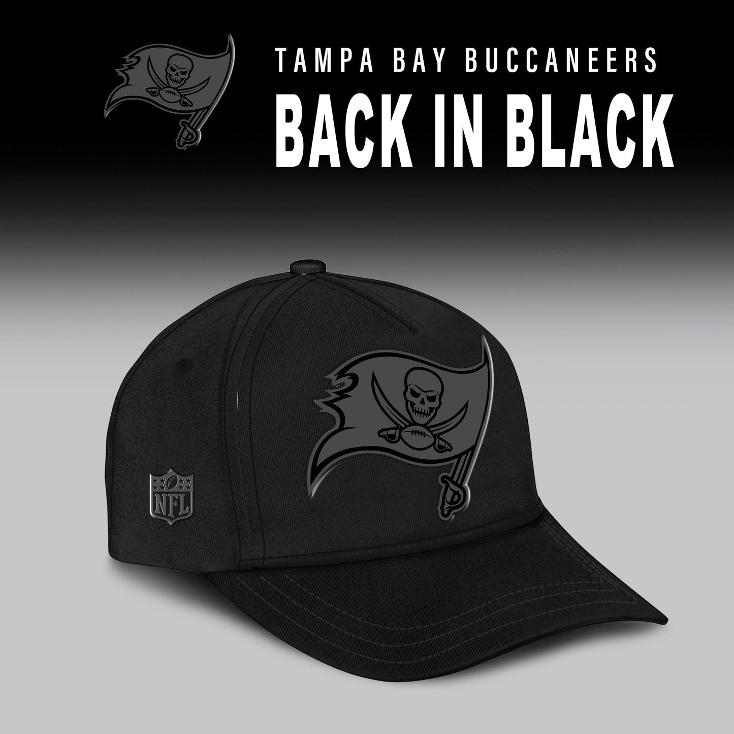 Tampa Bay Buccaneers Back In Black Half Zip Hoodie