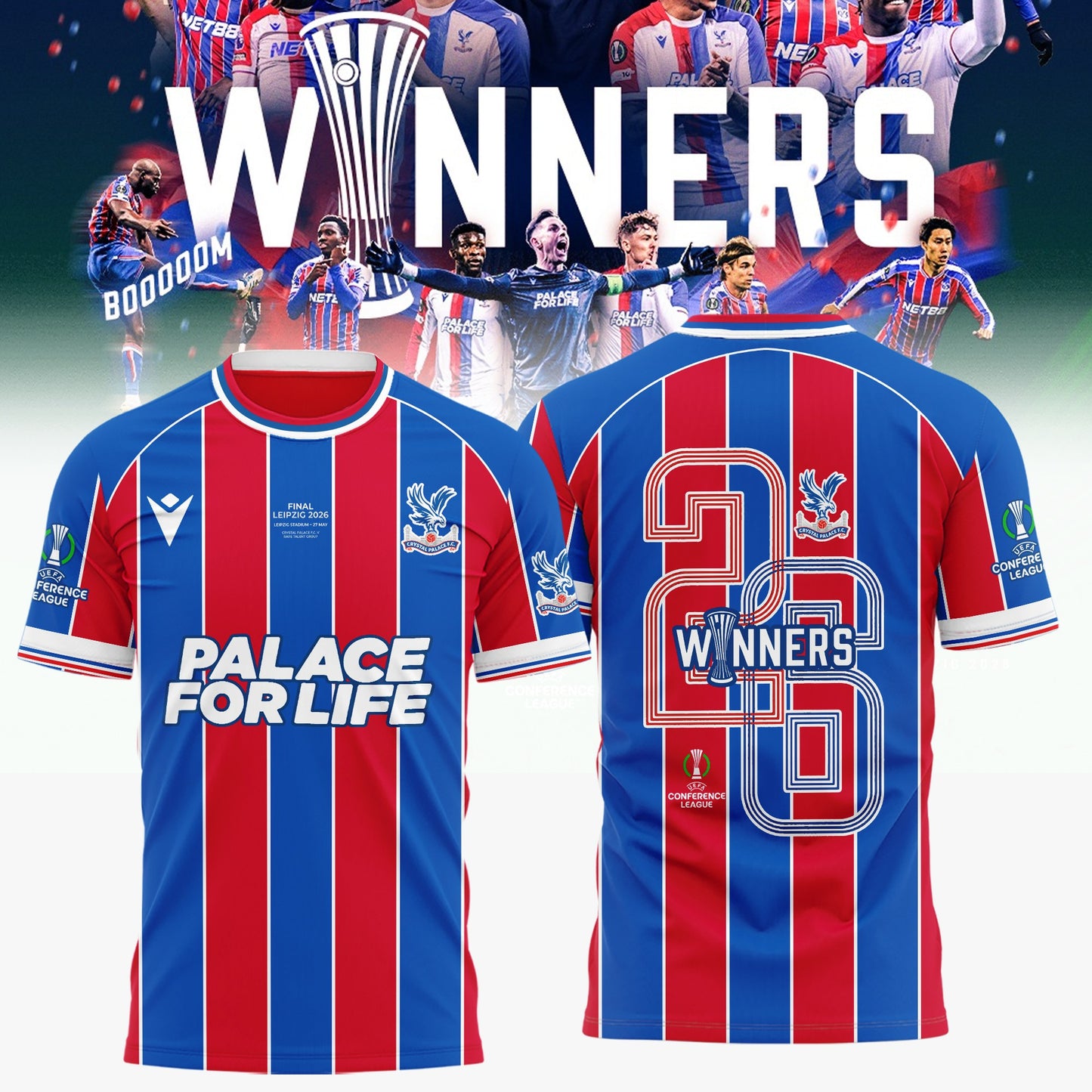 Limited Edition Crystal Palace F.C 2025/26 UEFA Conference League Winners Shirt