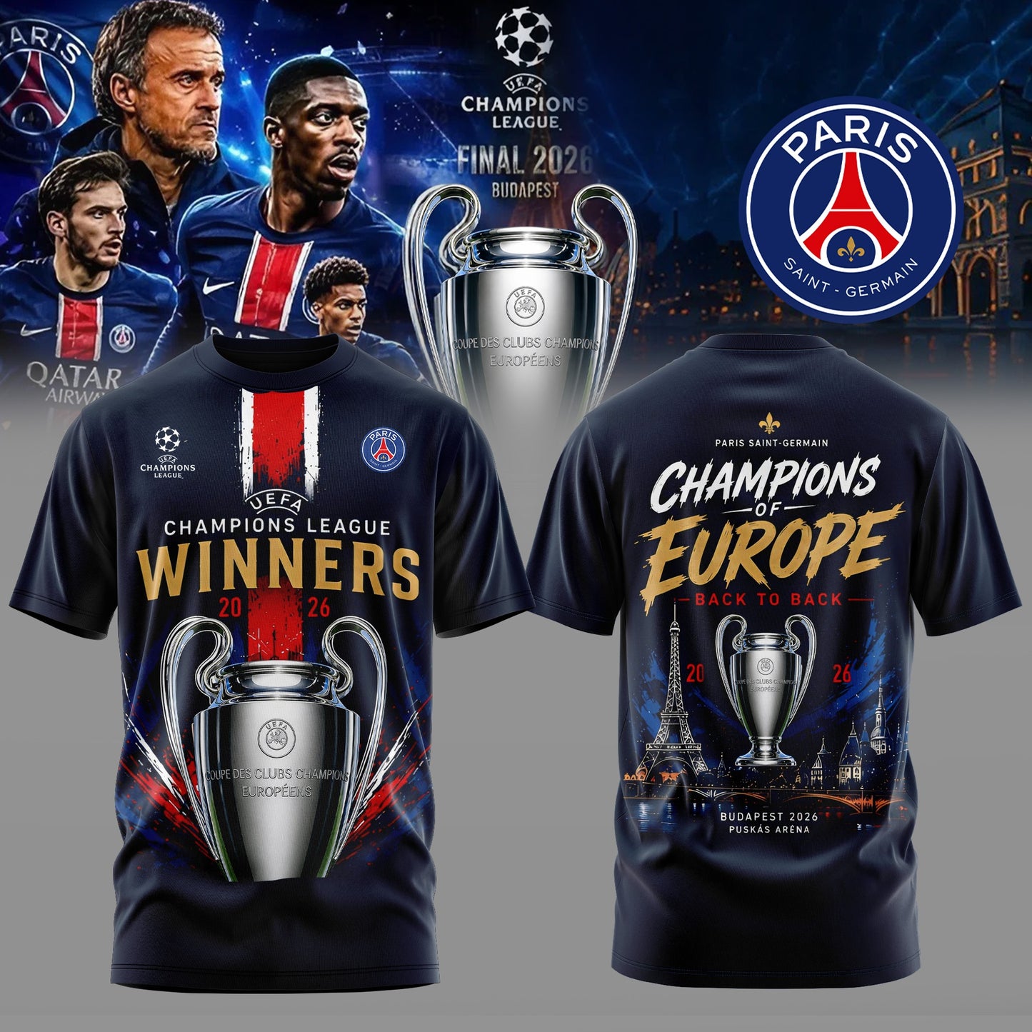 PSG FC - UEFA Champions League CHAMPIONS Shirt