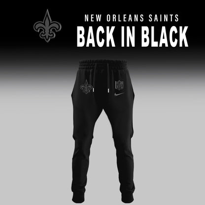 New Orleans Saints Back In Black Half Zip Hoodie